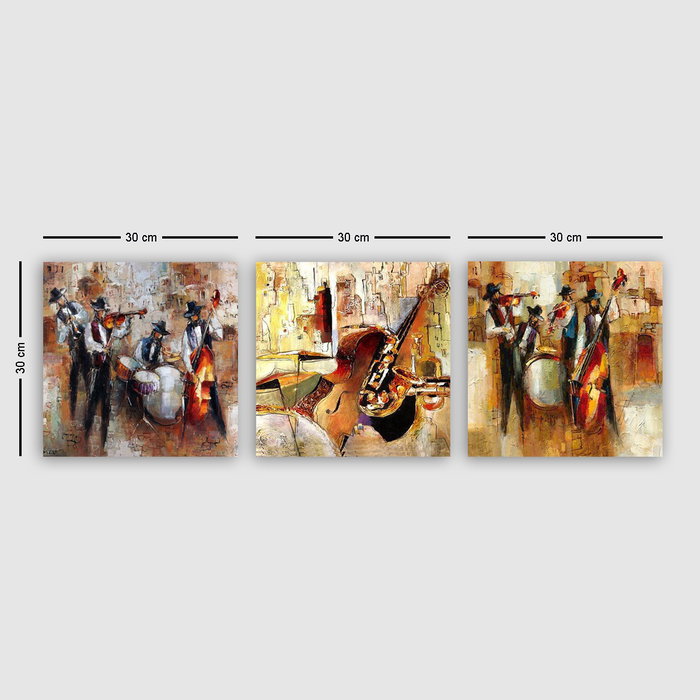 Wallity drprc9006 Conjunto de 3 Pinturas Decorativas en Lienzo Multicolor